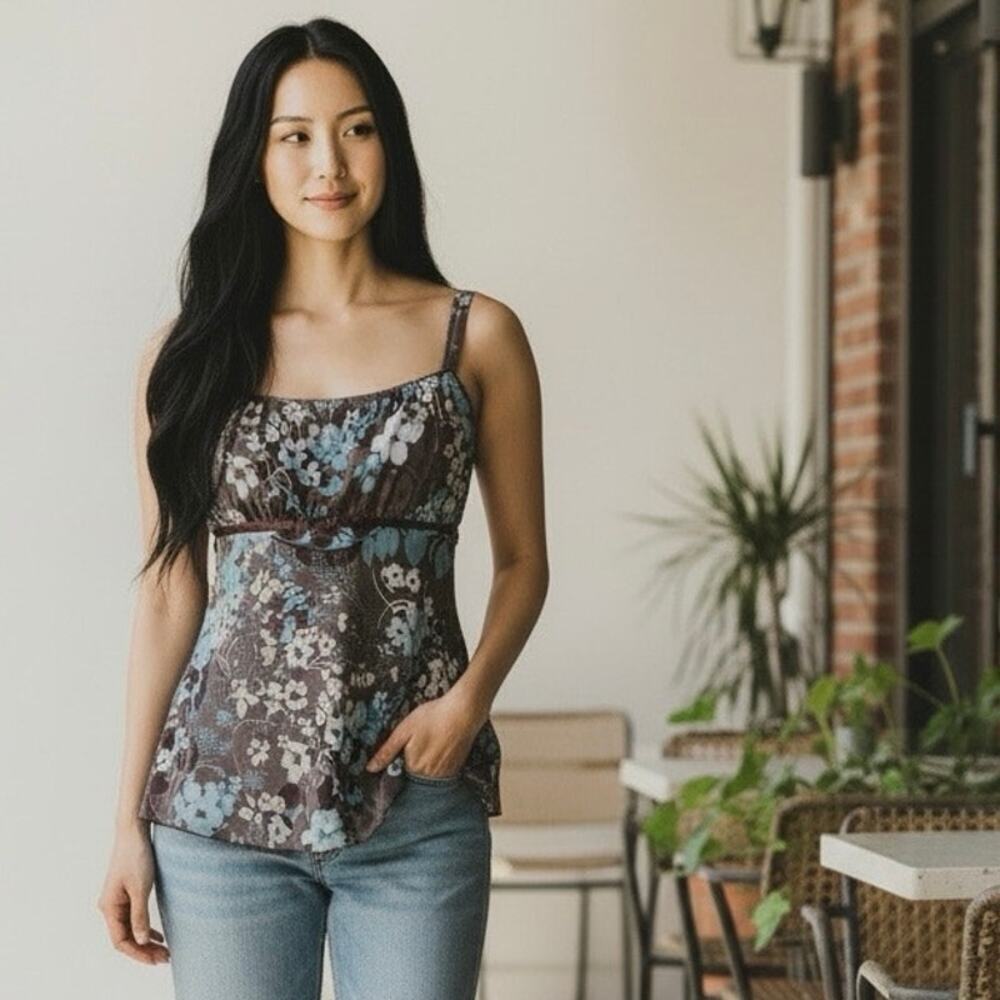 Babydoll Y2K floral Top Stretch Datenight Boho Vixen Medium empire waist Medium